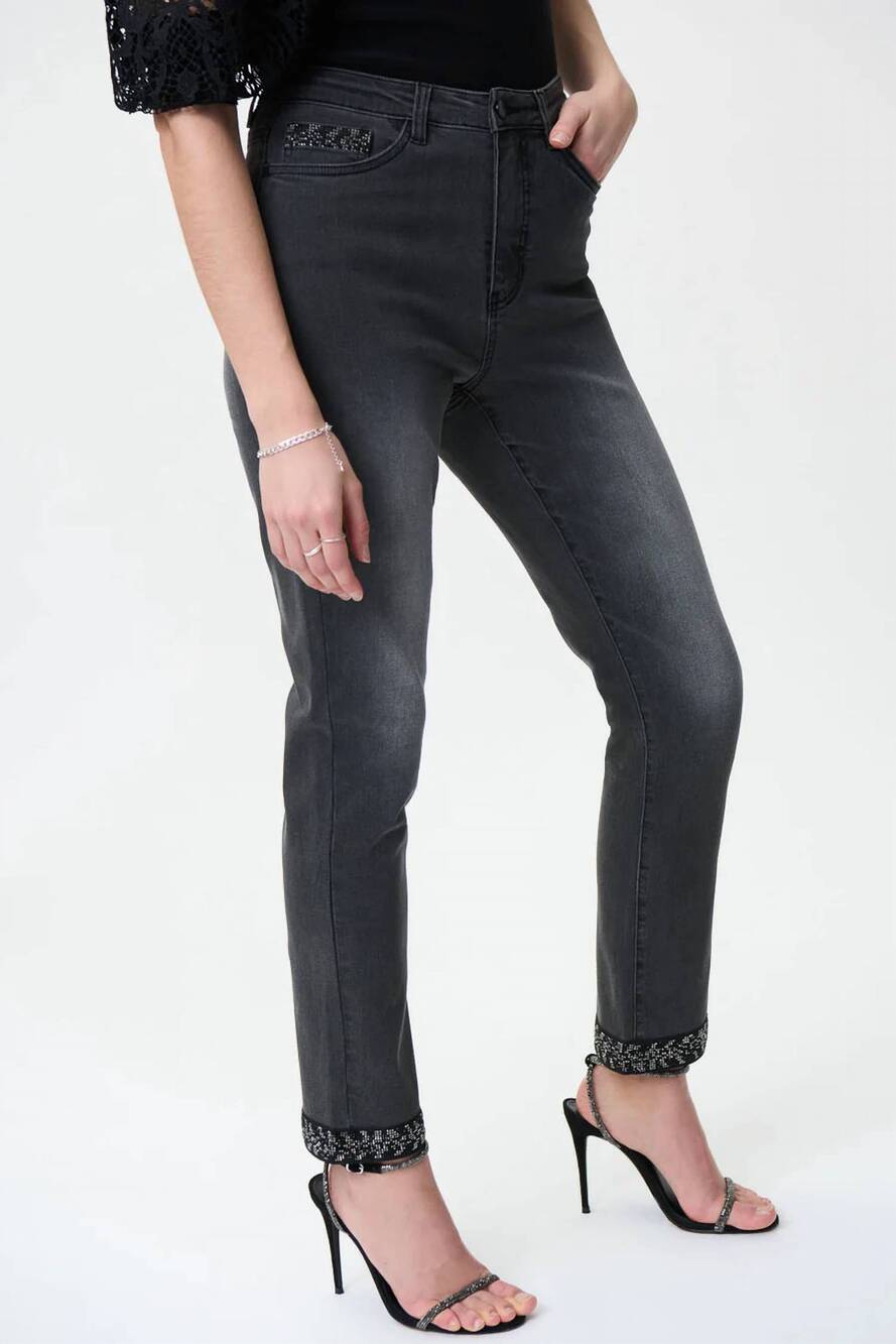 NEW JOSEPH RIBKOFF embellished jeans in grey